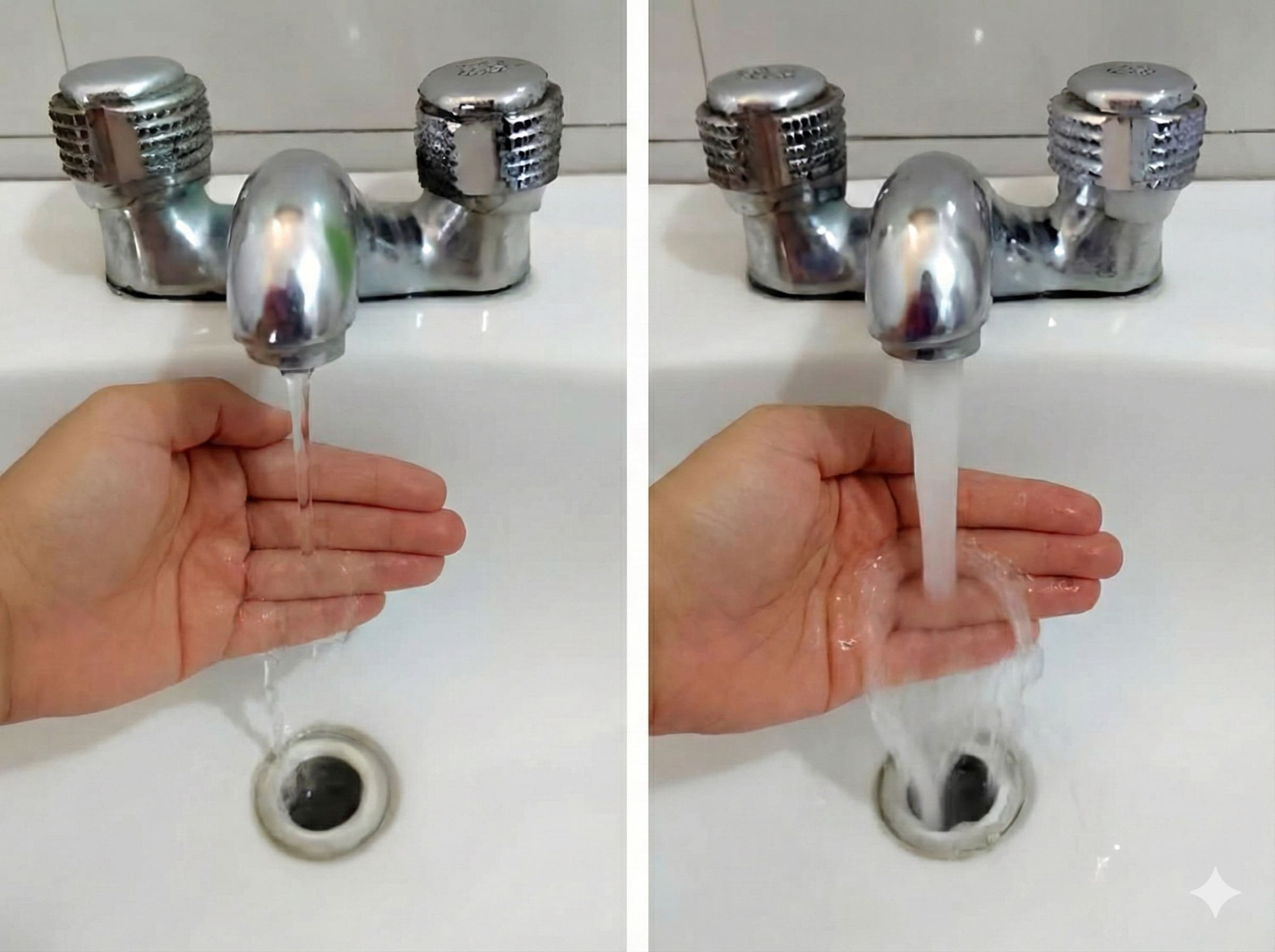 Antes y después grifo