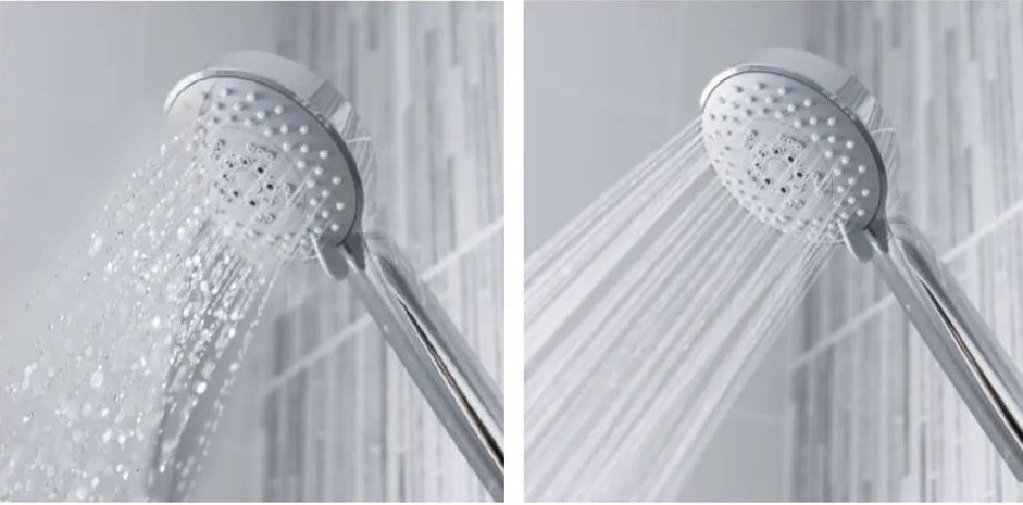 Antes y después teléfono ducha